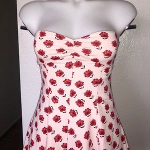 Forever 21 Dresses - π Light Pink with red floral dress Forever 21 Dresses - π Light Pink with red floral dress